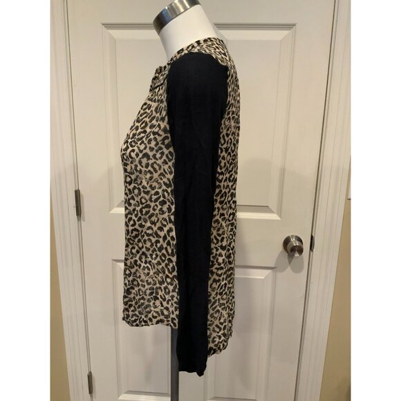 Rebecca Taylor Tan & Black Leopard Print Button Up Shirt, Size 0 (US) - Picture 5 of 9